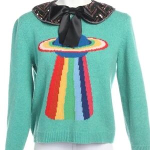 GUCCI Bow Sequin Collar Sweater
